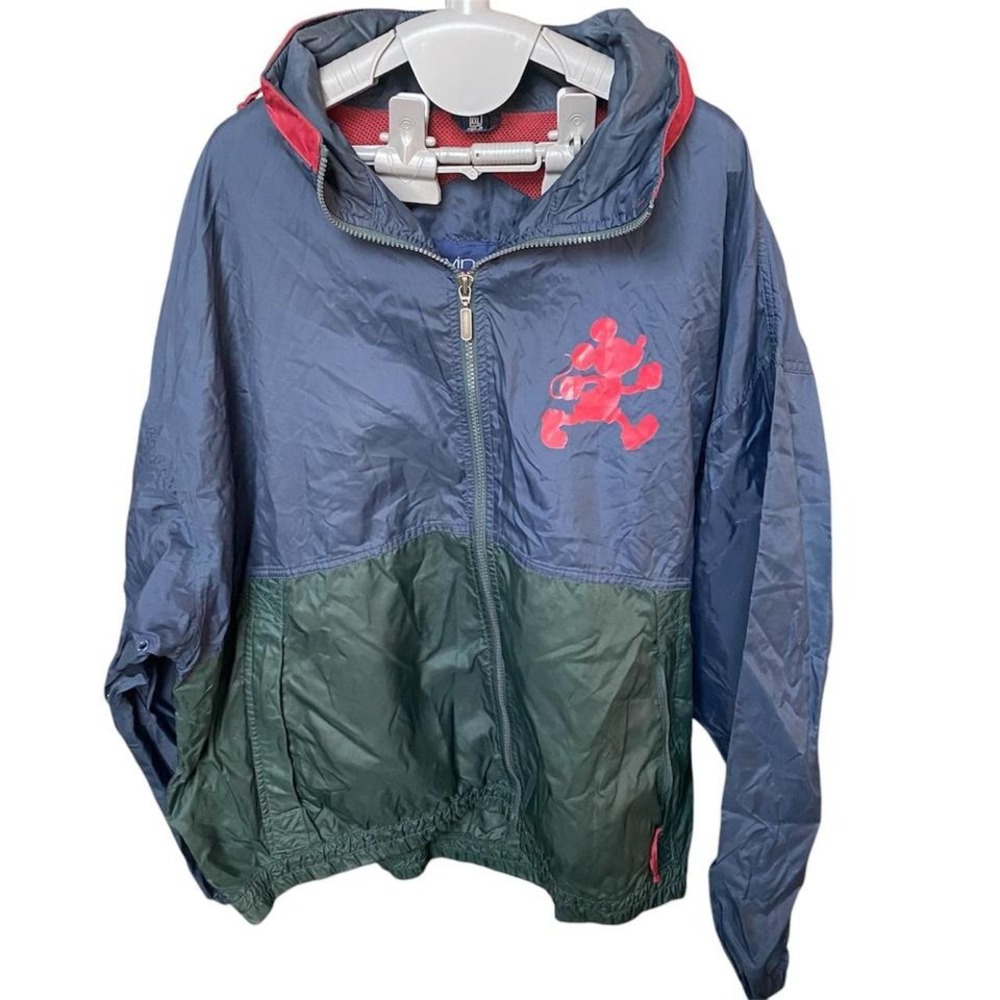 Disney Mickey Mouse windbreaker jacket with zippered in hood men's size XXL‎